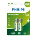 Philips R6B2A260/10 - 2 Stück wiederaufladbare AA-Batterien MULTILIFE NiMH/1,2V/2600 mAh