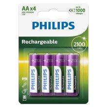 Philips R6B4A210/10 - 4 Stk. wiederaufladbare Batterien AA MULTILIFE NiMH/1,2V/2100 mAh