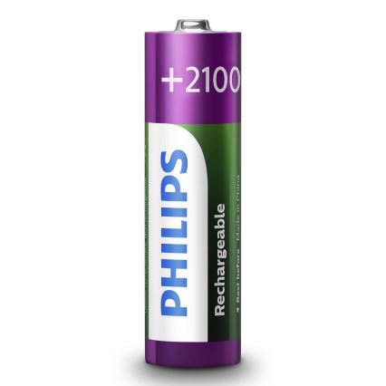 Philips R6B4A210/10 - 4 Stk. wiederaufladbare Batterien AA MULTILIFE NiMH/1,2V/2100 mAh