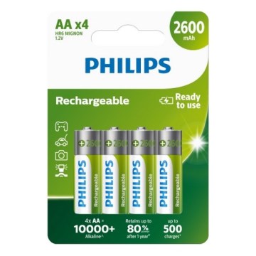 Philips R6B4B260/10 - 4 Stk. Akku AA NiMH/1,2V/2600 mAh