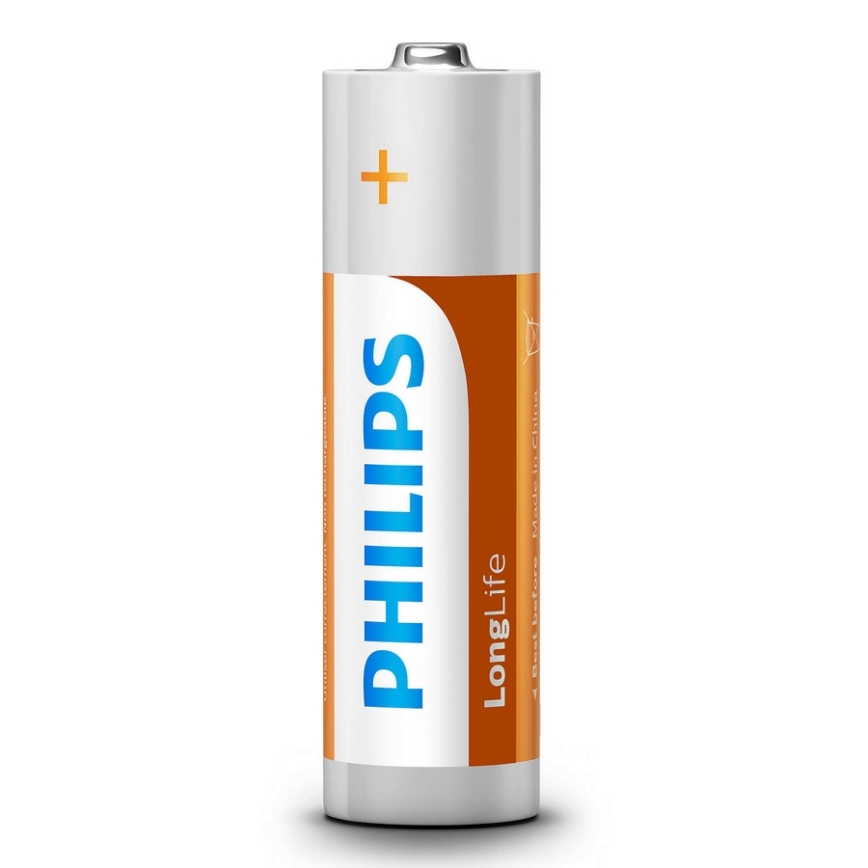 Philips R6L4F/10 - 4 Stück  Zinkchlorid-Batterien AA LONGLIFE 1,5V
