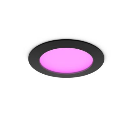 Philips - Set 2x LED RGBW dimmbare Badezimmer-Einbauleuchte Hue SLIM LED/12W/230V 2000-6500K schwarz IP44