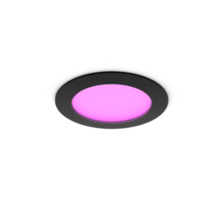 Philips - Set 2x LED RGBW dimmbare Badezimmer-Einbauleuchte Hue SLIM LED/12W/230V 2000-6500K schwarz IP44