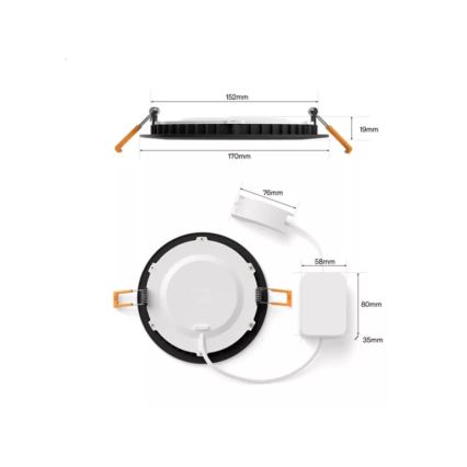 Philips - Set 2x LED RGBW dimmbare Badezimmer-Einbauleuchte Hue SLIM LED/12W/230V 2000-6500K schwarz IP44