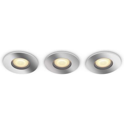 Philips - SET 3x dimmbare LED Badezimmerleuchte Hue ADORE 1xGU10/5W/230V IP44 + Fernbedienung