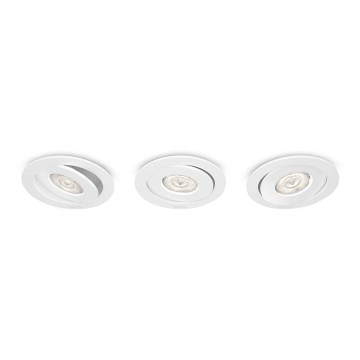 Philips - SET 3x Dimmbare LED-Einbauleuchte LED/4,5W/230V
