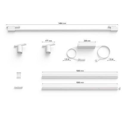 Philips-SET 3x Dimmbare LED-Leuchte für Schienensystem Hue PERIFO LED/39,9W/230V 2000-6500K