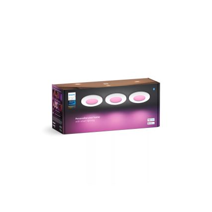 Philips - SET 3x Dimmbare LED-RGBW-Einbauleuchte für Badezimmer Hue SLIM LED/8,3W/230V IP44 2000-6500K