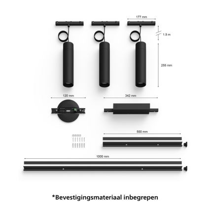 Philips - SET 3x dimmbarer LED RGBW- Hängekronleuchter für Schienensystem Hue PERIFO LED/15,6W/230V 2000-6500K