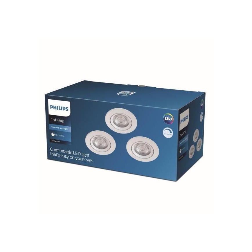 Philips - SET 3x LED dimmbare Einbauleuchte LED/5W/230V 2700K