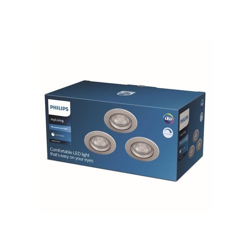 Philips - SET 3x LED dimmbare Einbauleuchte LED/5W/230V 2700K