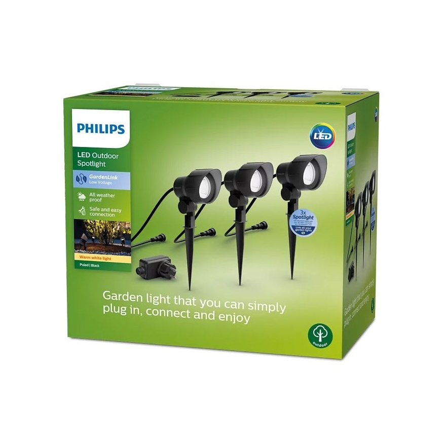 Philips -SET 3x LED-Outdoor-Strahler LED/6W/230V 2700K IP44