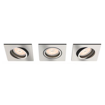 Philips - SET 3x LED RGBW dimmbare Einbauleuchte DONEGAL 3xGU10/4,8W/230V + Fernbedienung