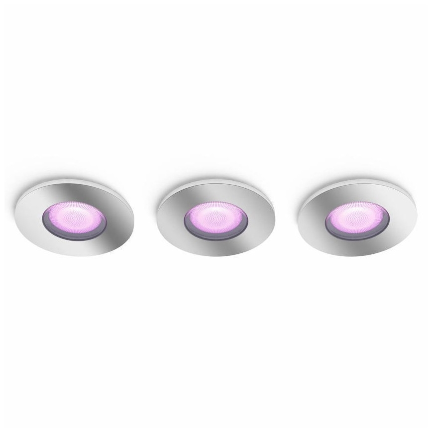 Philips - SET 3xLED RGB Dimmbare Badezimmerleuchte Hue XAMENTO 1xGU10/5,7W/230V IP44 2000-6500K