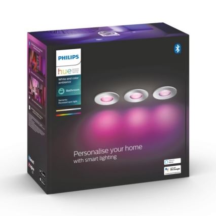 Philips - SET 3xLED RGB Dimmbare Badezimmerleuchte Hue XAMENTO 1xGU10/5,7W/230V IP44 2000-6500K