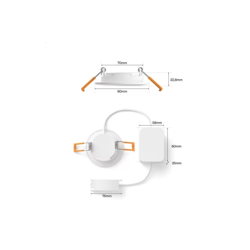 Philips - 3er-Set LED RGBW dimmbare Bad-Einbauleuchte Hue SLIM LED/8,3W/230V 1000-20000K weiß P44