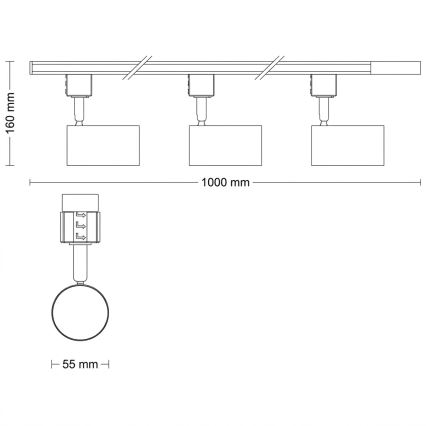 Philips - Spot-Leuchte im EASYLINK-Schienensystem 3xGU10/7W/230V 1m weiß