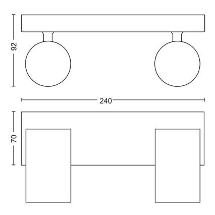 Philips - Strahler KOSIPO 2xGU10/5,5W/230V weiß