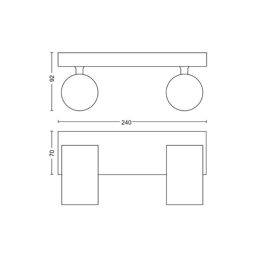 Philips - Strahler KOSIPO 2xGU10/5,5W/230V weiß