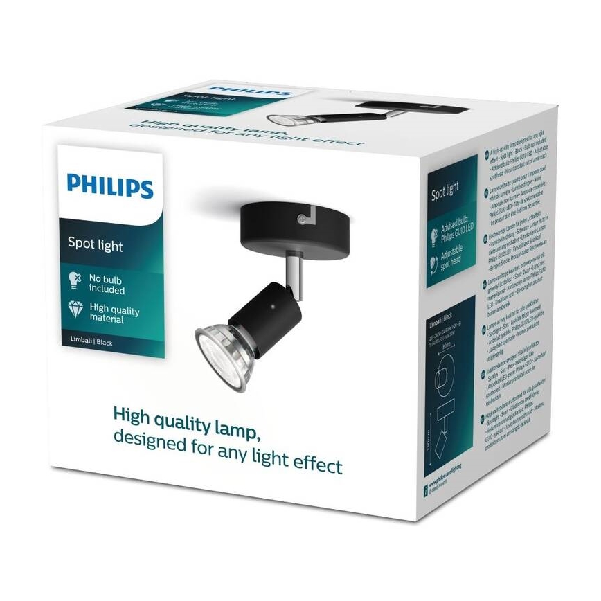 Philips - Strahler 1xGU10/50W/230V schwarz