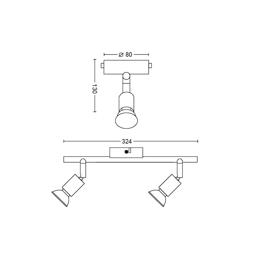Philips - Strahler 2xGU10/50W/230V schwarz