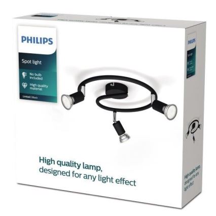 Philips - Strahler 3xGU10/50W/230V schwarz