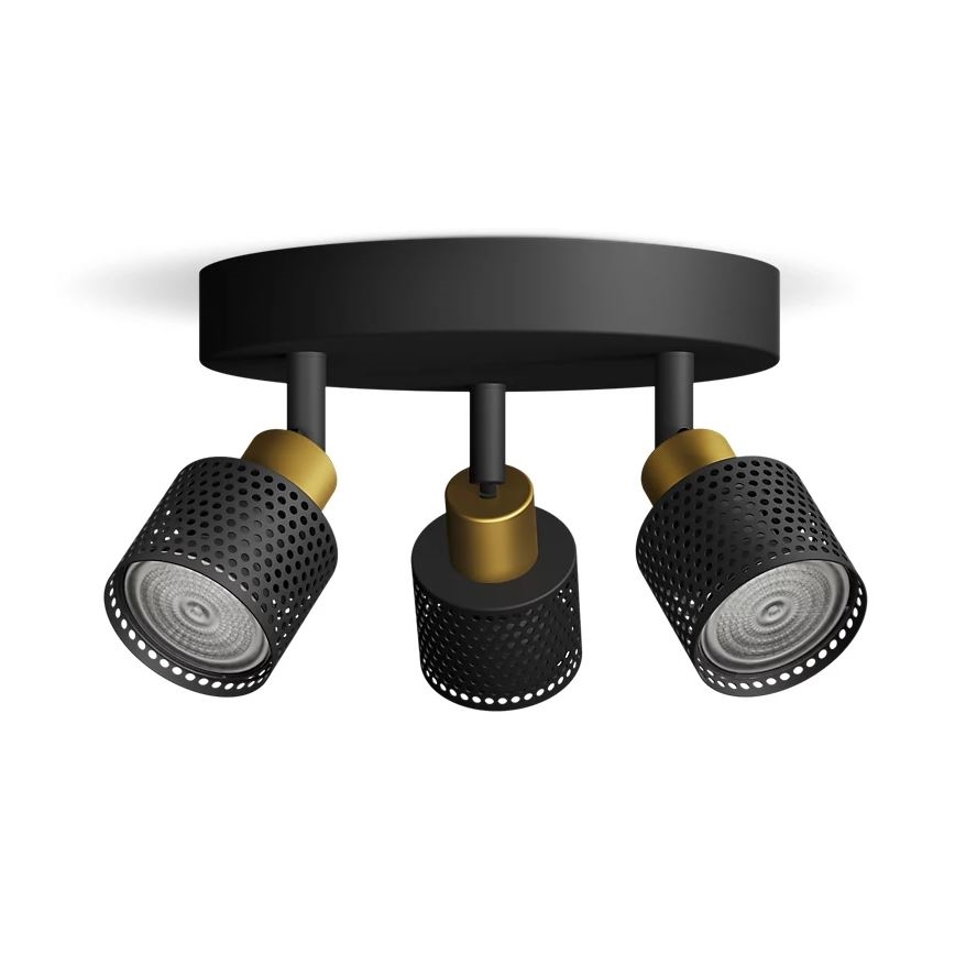 Philips - Strahler NIALL 3xGU10/5W/230V schwarz/Messing