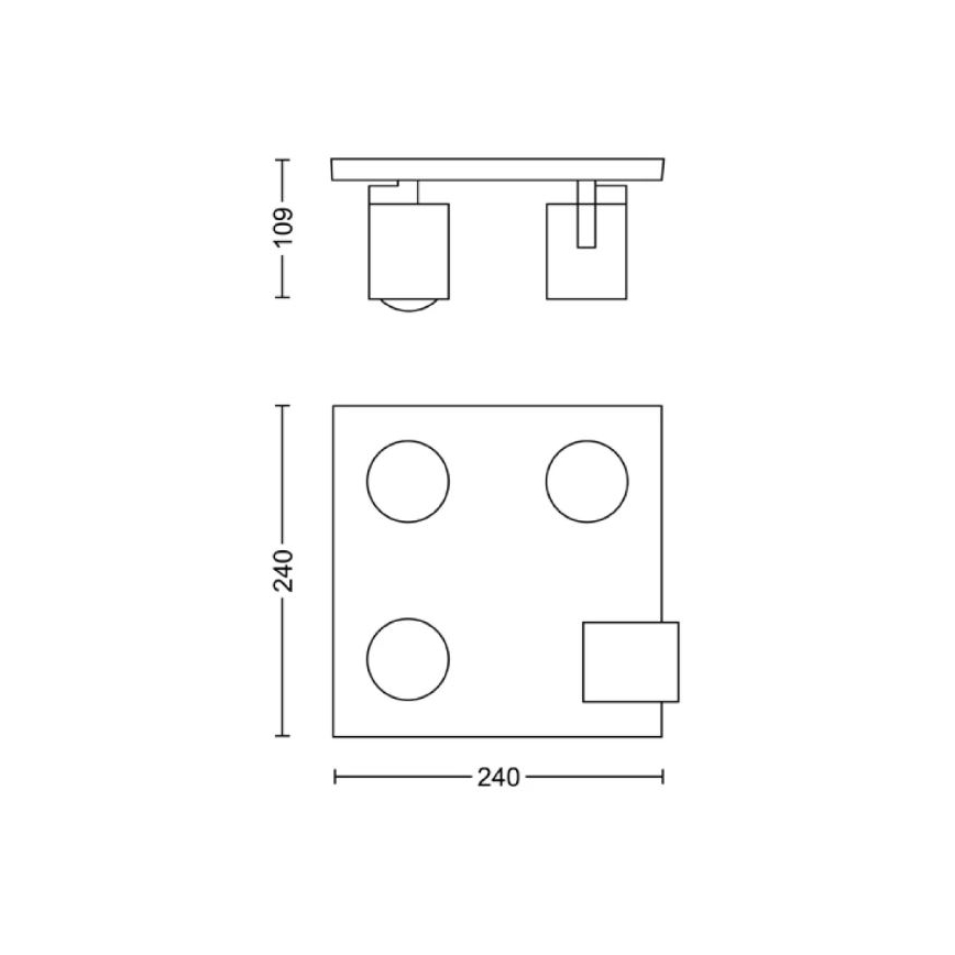 Philips - Strahler 4xGU10/20W/230V schwarz