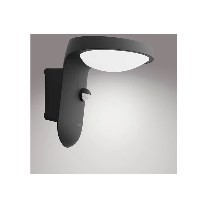 Philips - LED Solar-Wandleuchte mit Bewegungs- und Dämmerungssensor LED/1,2W/4V 1800 mAh 4000K IP44
