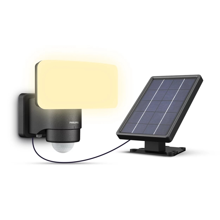 Philips - LED Solar-Wandleuchte mit Bewegungs- und Dämmerungssensor TYLUS LED/6W/3,7V 2600 mAh 3000K IP44