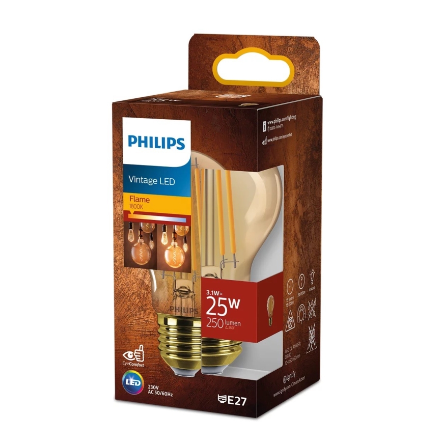Philips VINTAGE LED-Lampe A60 E27/3,1W/230V 1800K