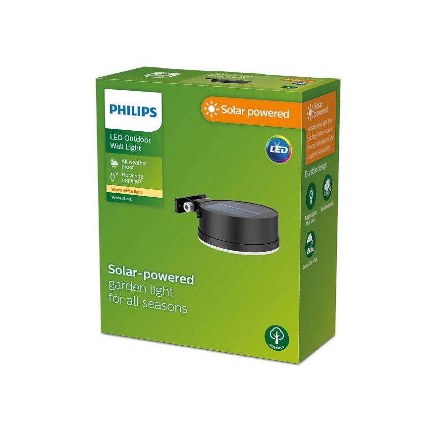 Philips - LED Solar-Wandleuchte VYNCE LED/1,5W/3,7V 1500 mAh IP44