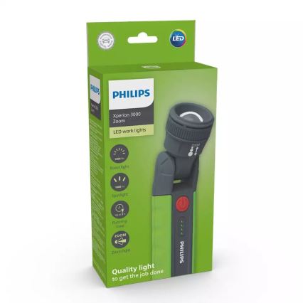 Philips X30ZOOMX1 - LED wiederaufladbare dimmbare Taschenlampe XPERION LED/6W/3,7V 1000 lm 2500 mAh IP54