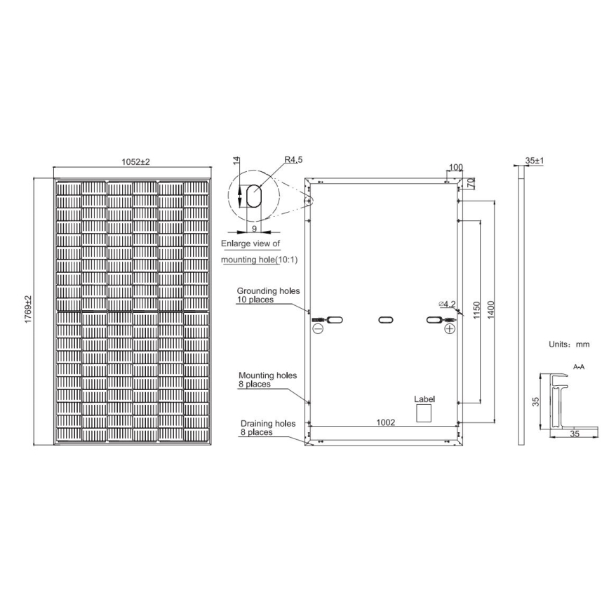 Photovoltaik-Solarpanel JA SOLAR 380 Wp schwarzer Rahmen IP68 Halbzellen