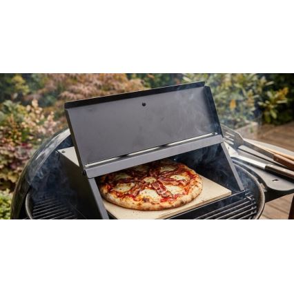 Pizzaofen mit Tür und Thermometer 40x35,5x21 cm schwarz