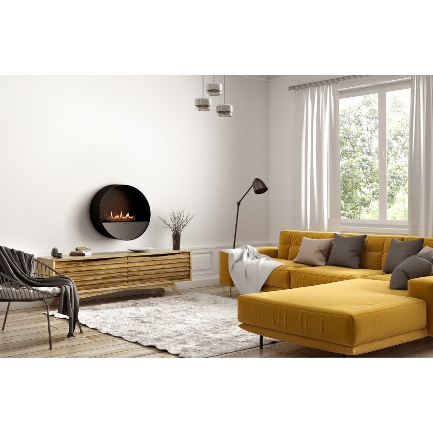 Planika - BIO-Kamin mit Fernbedienung 72,6x65 cm 2,5kW/230V schwarz