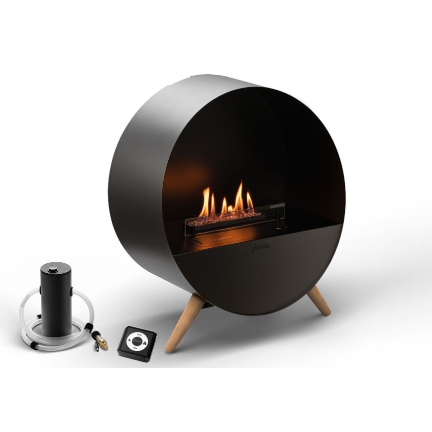 Planika - BIO-Kamin mit Fernbedienung 72,6x65 cm 2,5kW/230V schwarz