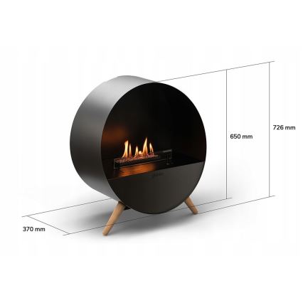 Planika - BIO-Kamin mit Fernbedienung 72,6x65 cm 2,5kW/230V schwarz