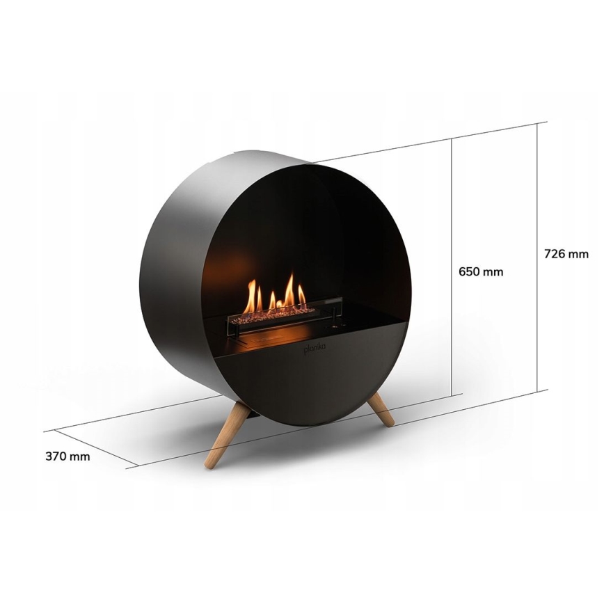 Planika - BIO-Kamin mit Fernbedienung 72,6x65 cm 2,5kW/230V schwarz