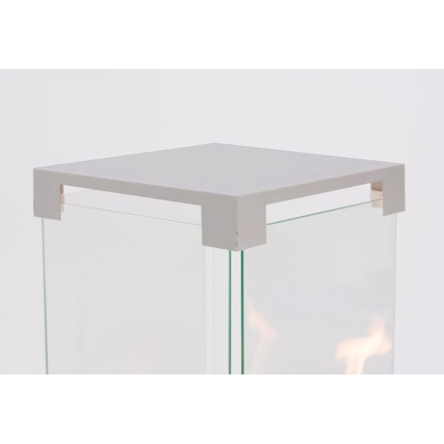 Planika - Außen-Gaskamin 142x36 cm 8kW 1xAAA grau + Schutzhaube