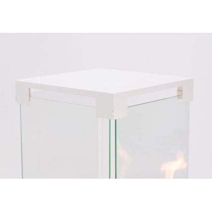 Planika - Outdoor-Gas-Kamin 142x36 cm 8kW weiß + Schutzabdeckung