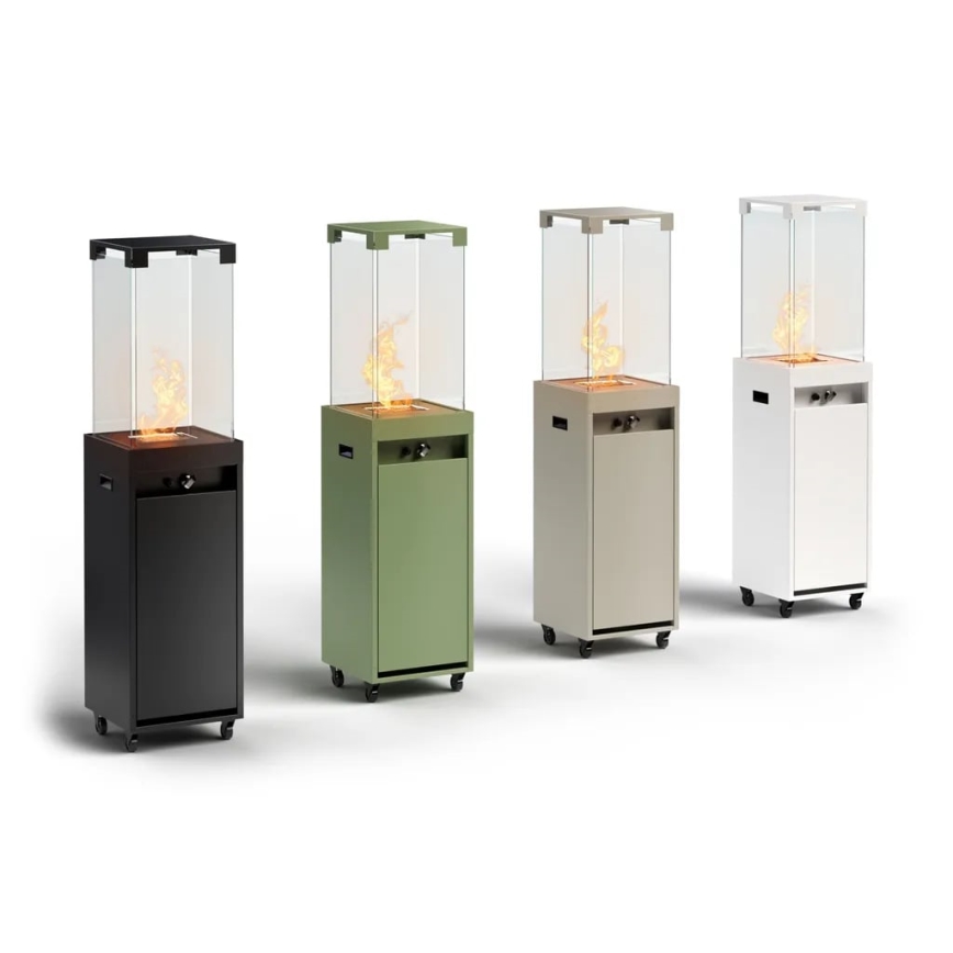 Planika - Outdoor-Gaskamin 142x36 cm 8kW 1xAAA grau + Schutzabdeckung