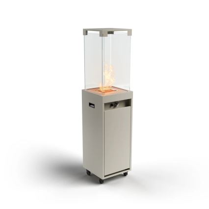 Planika - Outdoor-Gaskamin 142x36 cm 8kW 1xAAA grau + Schutzabdeckung