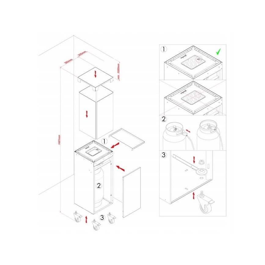 Planika - Outdoor-Gaskamin 142x36 cm 8kW 1xAAA schwarz + Schutzabdeckung