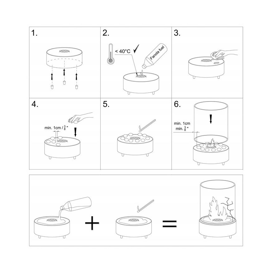 Planika - BIO-Kamin 35,3x25,1 cm 2,5kW schwarz