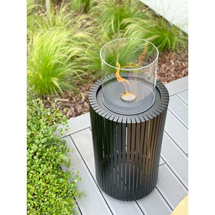 Planika - BIO-Kamin 87x37,6 cm 2,5kW schwarz + Schutzabdeckung