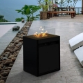 Planika - Outdoor-Gaskamin 79,7x48 cm 10kW 1xAAA schwarz + Schutzabdeckung