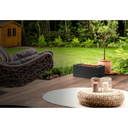 Planika - Outdoor-Gaskamin 41,4x69,8 cm 10kW 1xAAA schwarz + Schutzabdeckung