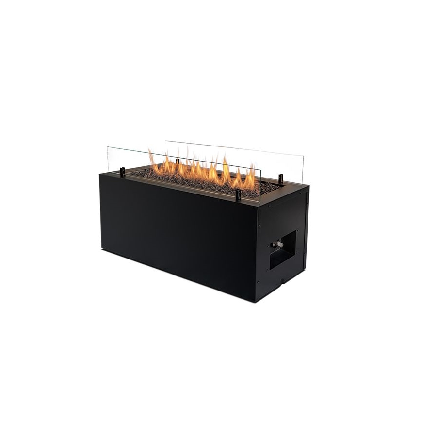 Planika - Outdoor-Gaskamin 41,4x69,8 cm 10kW 1xAAA schwarz + Schutzabdeckung