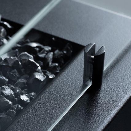 Planika - Outdoor-Gaskamin 41,4x69,8 cm 10kW 1xAAA schwarz + Schutzabdeckung